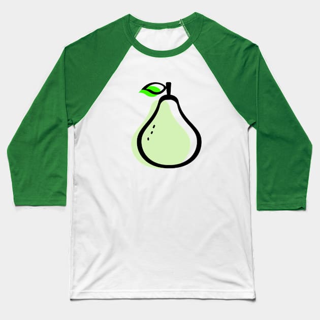 Tutti Frutti Pear Tart Green Baseball T-Shirt by BIBLIOTEECA